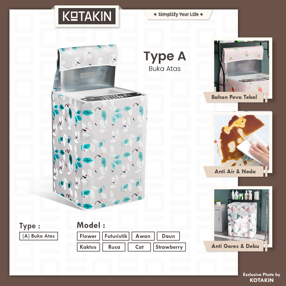 Cover Mesin Cuci Bukaan Atas 1 Tabung